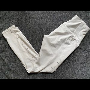 White Athleta Leggings w/ Perforated Detailing